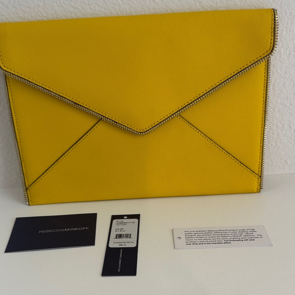 Rebecca Minkoff Vibrant Yellow Envelope Clutch